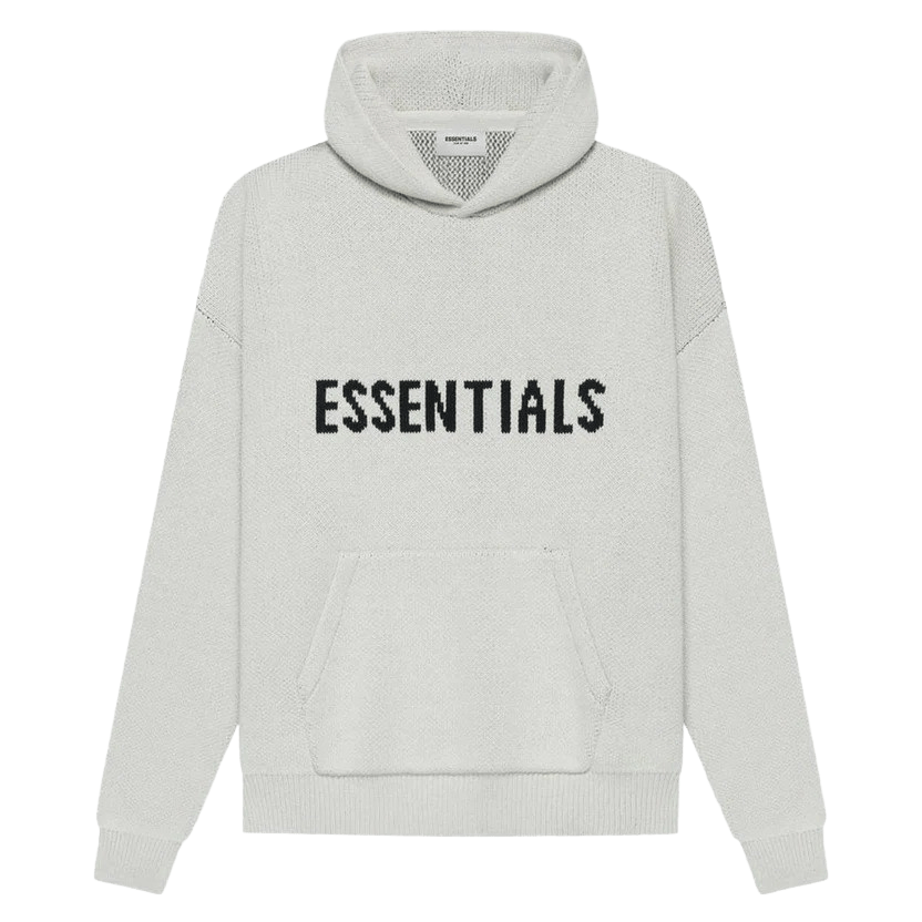 FEAR OF GOD ESSENTIALS Knit Pullover Hoodie Light Heather Oatmeal — Kick  Game