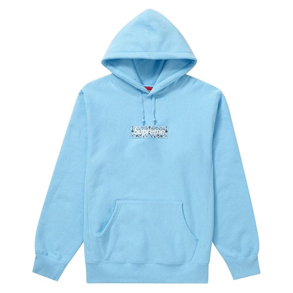 Supreme Bandana Box Logo Hooded Sweatshirt Light Blue — Kick Game
