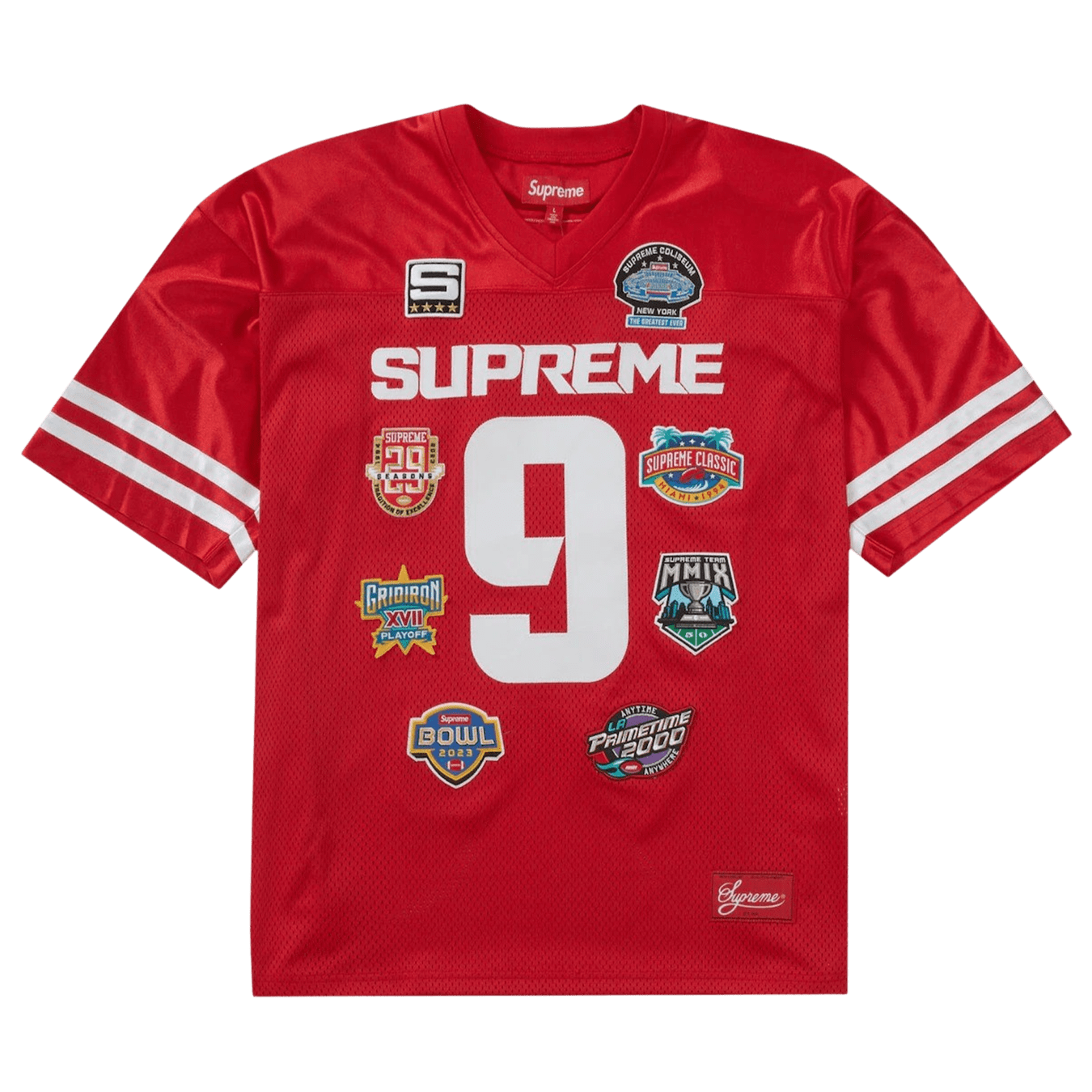 Supreme Championships Embroidered Football Jersey 'Red' — Kick Game