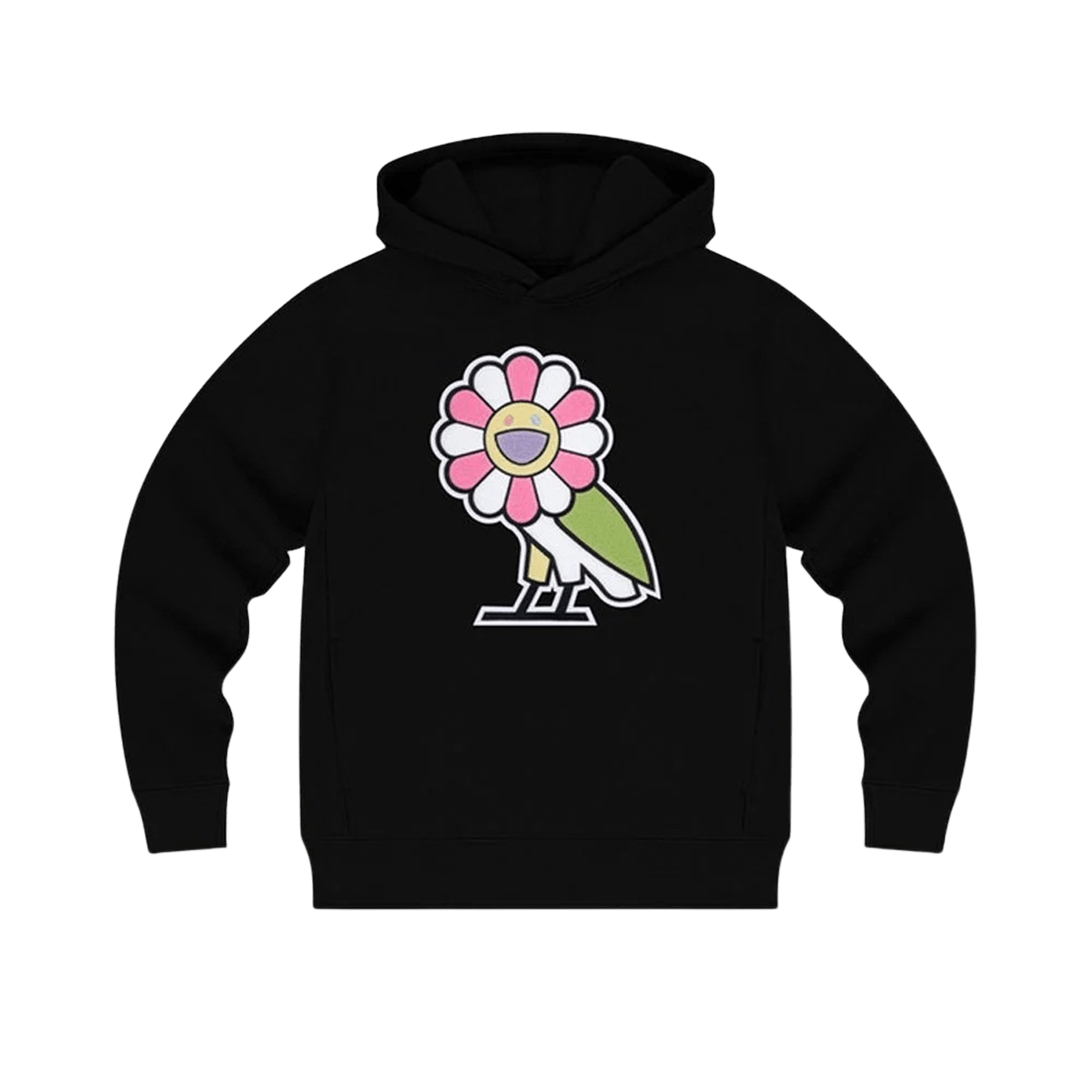 Takashi Murakami X OVO Surplus Flower Owl Hoodie Military Green for Women