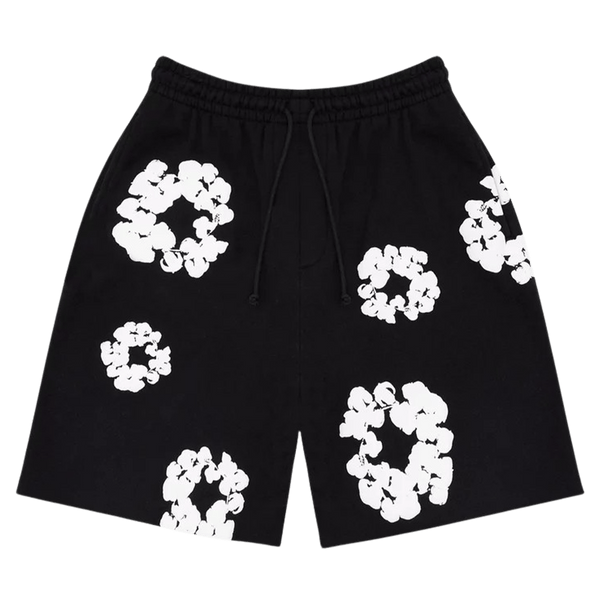 Denim Tears The Cotton Wreath Shorts 'Black' - CerbeShops