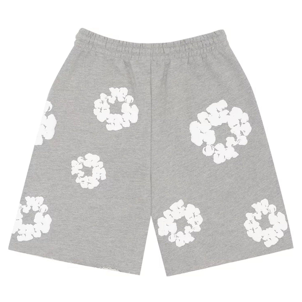 Denim Tears The Cotton Wreath Shorts 'Grey' - Kick Game