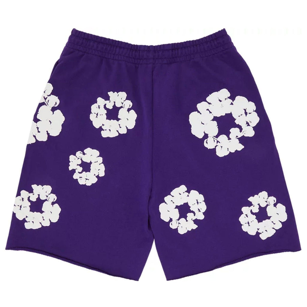 Denim Tears The Cotton Wreath Shorts 'Purple' - Kick Game