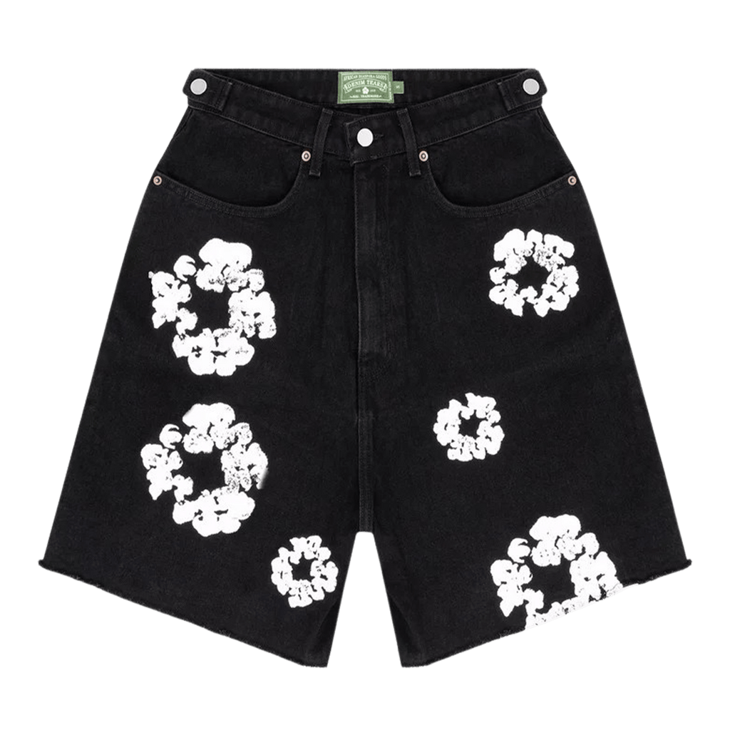 Denim Tears X Levi's Cotton Wreath Jean Shorts 'Black' - Kick Game