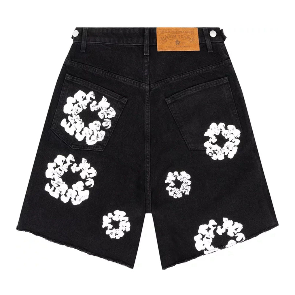 Denim Tears X Levi's Cotton Wreath Jean Shorts 'Black' - Kick Game