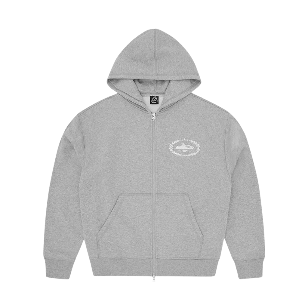 Corteiz Superior Royale Zip Hoodie 'Heather Grey' - Kick Game