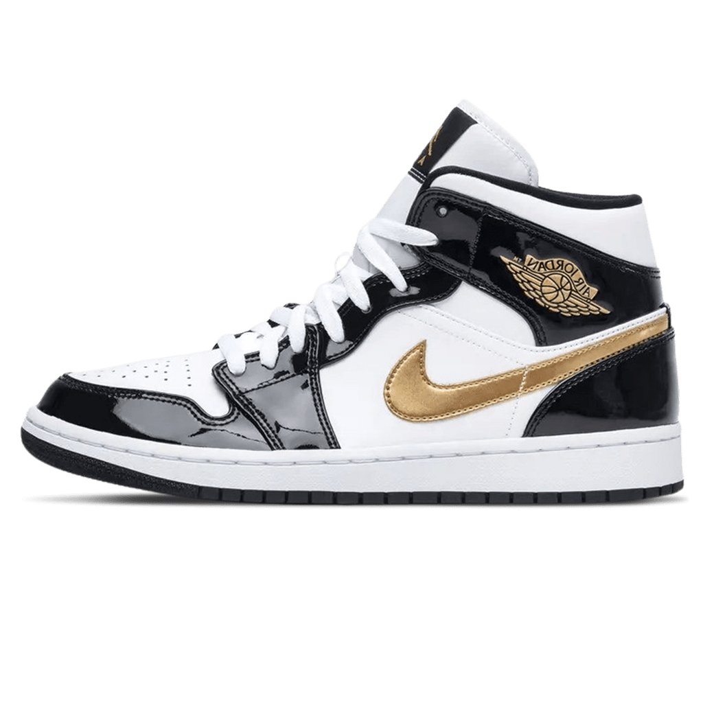 Air Jordan 1 Mid Patent 'Black Gold' - Kick Game