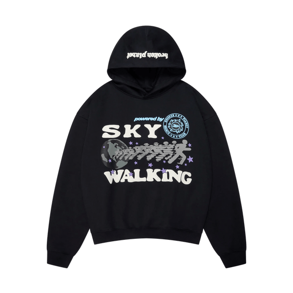 Broken Planet Hoodie 'Sky Walking' - Midnight Black - Kick Game