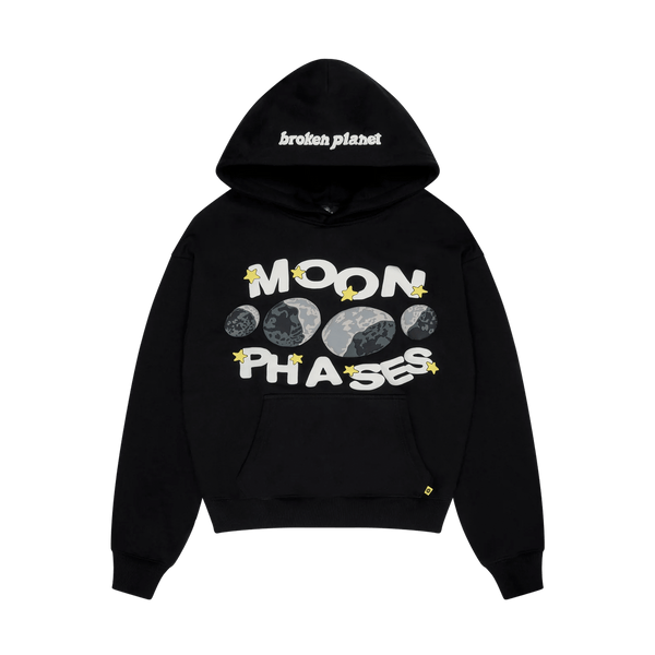 Broken Planet Hoodie 'Moon Phases' - Midnight Black - Kick Game