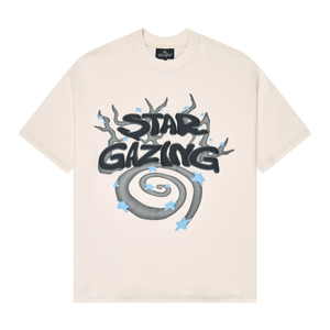 Broken Planet Market T-Shirt 'Stargazing' - Vanilla White