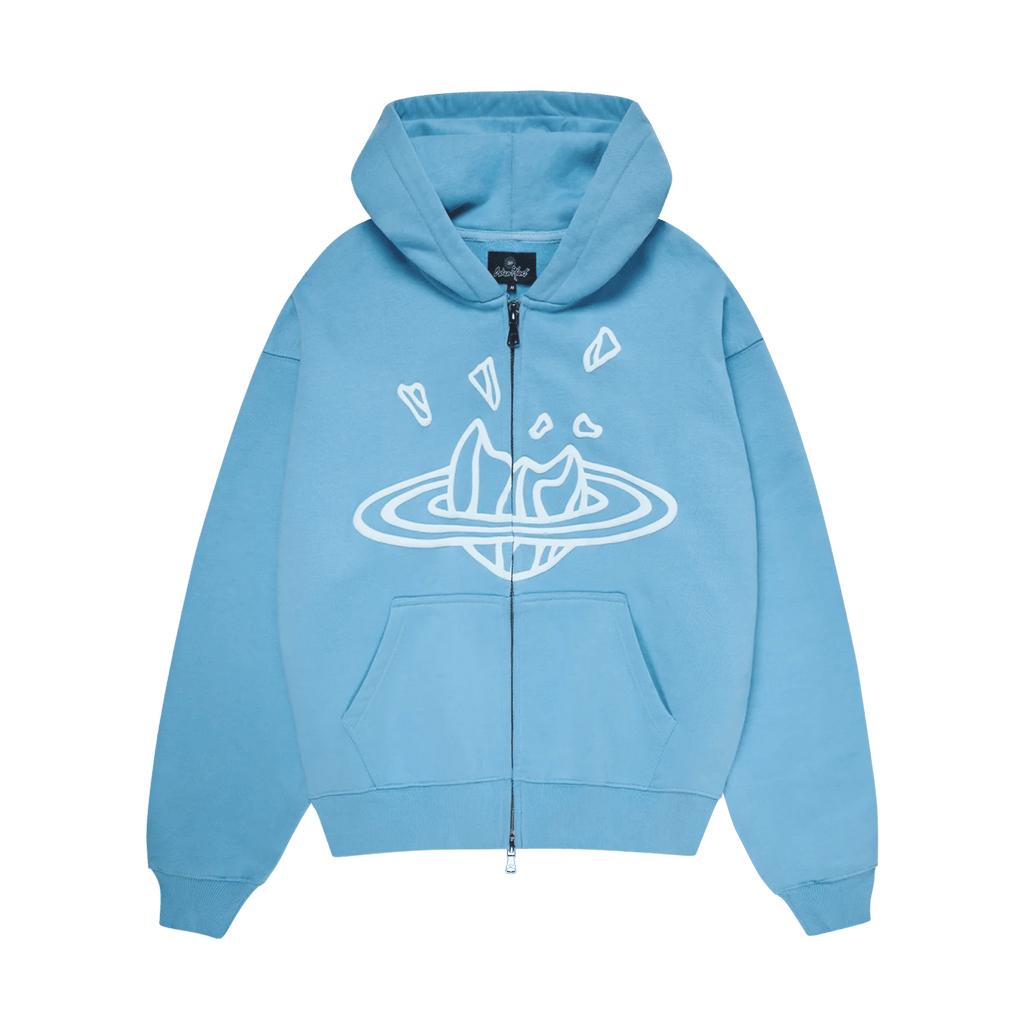 Broken Planet Market Zip Up Schwarzes hoodie 'Light Blue' - UrlfreezeShops