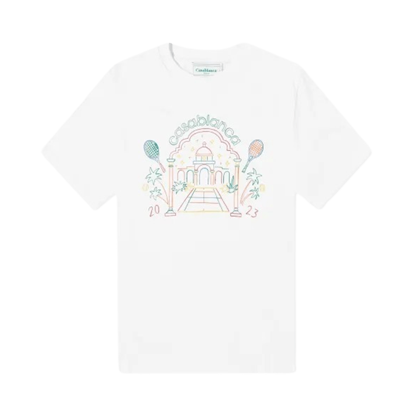 Casablanca Crayon Rainbow Temple T-Shirt 'White' — Kick Game