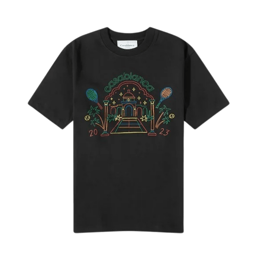 Casablanca Crayon Rainbow Temple T-Shirt 'Black' - Kick Game
