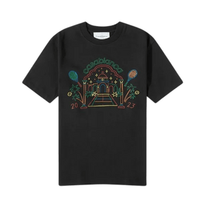 Casablanca Crayon Rainbow Temple T-Shirt 'Black'