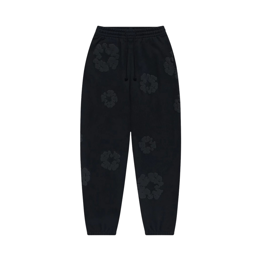 Denim Tears The Cotton Wreath Sweatpants 'Black Monochrome' — Kick