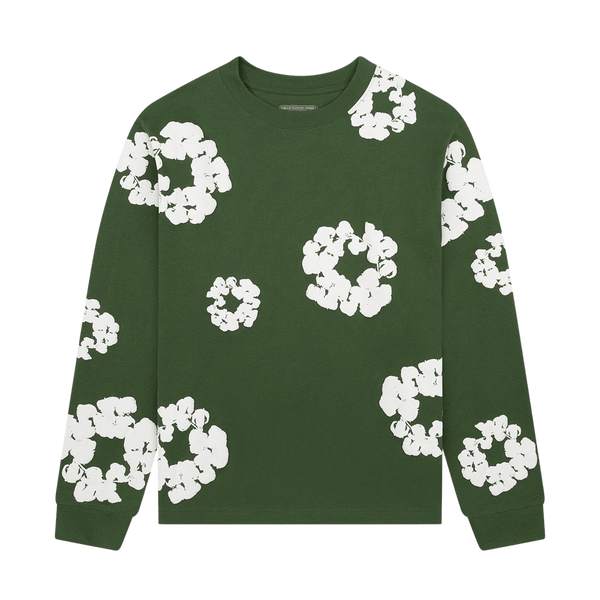 Denim Tears The Cotton Wreath Long Sleeve Tee 'Green' - Kick Game