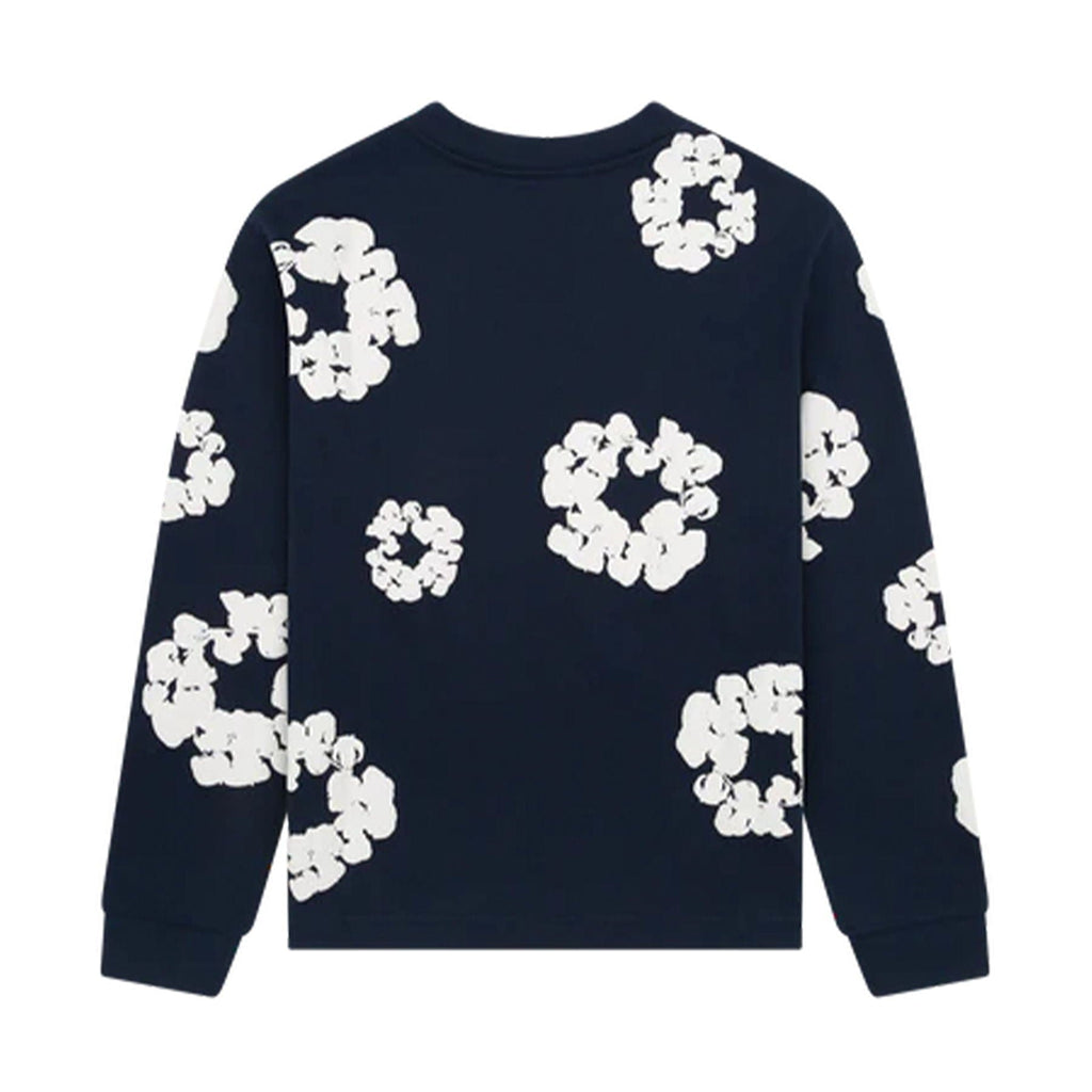 Denim Tears The Cotton Wreath Long Sleeve Tee 'Navy' - Kick Game