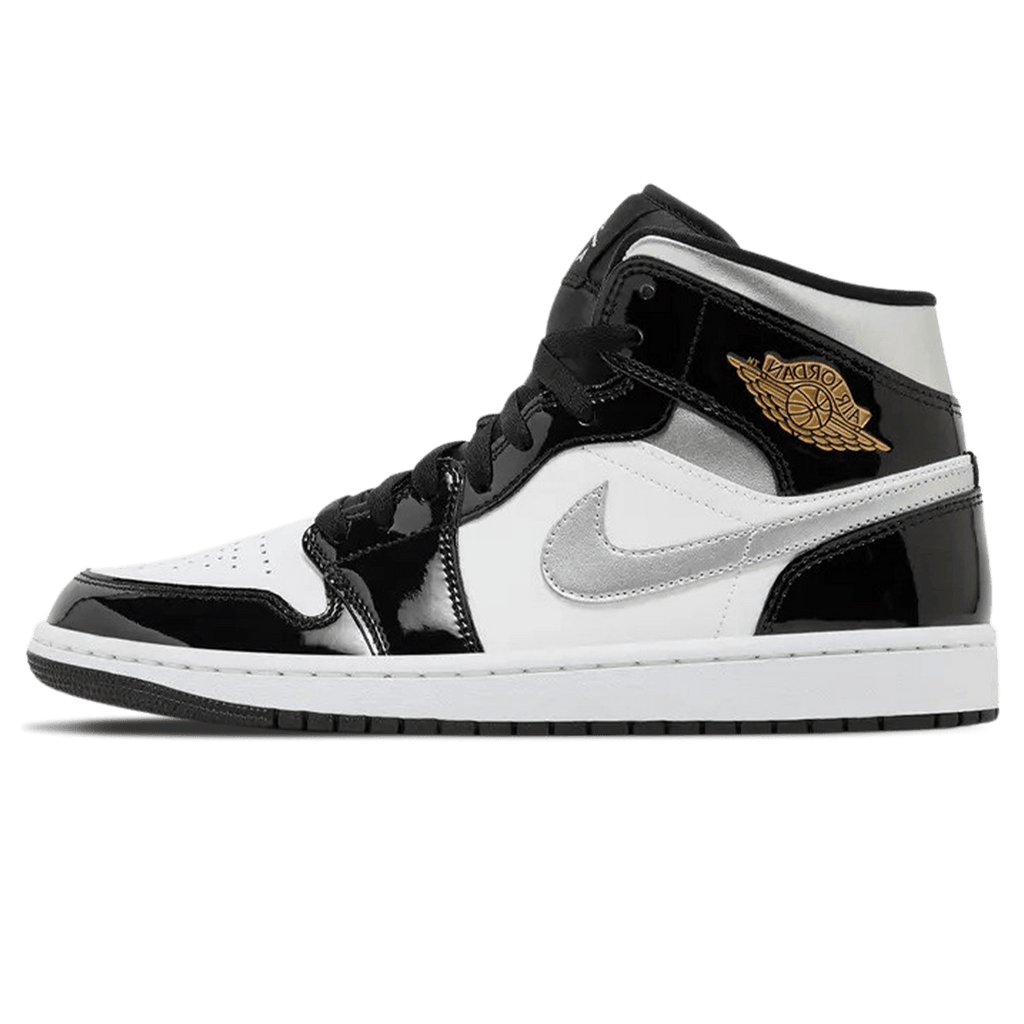 Air Jordan 1 Mid SE 'Black White Metallic Silver' - Kick Game