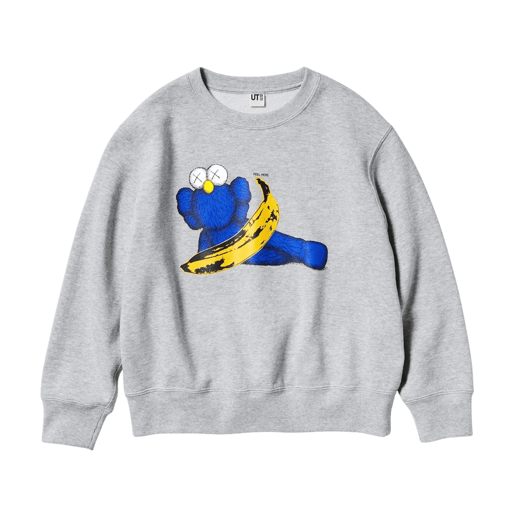 KAWS x Warhol x UNIQLO UT Graphic Sweatshirt Kids 'Grey' - Kick Game