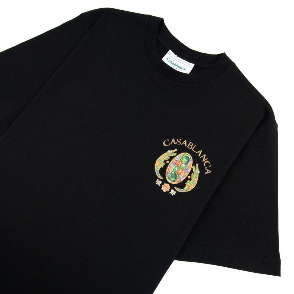 Casablanca Joyaux D Afrique Tennis Club Printed T Shirt 'Black' - Kick Game