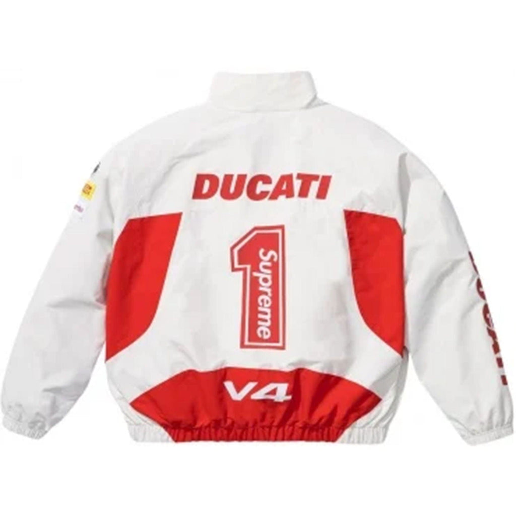 Supreme x Ducati Track Jacket 'White Red' - Kick Game