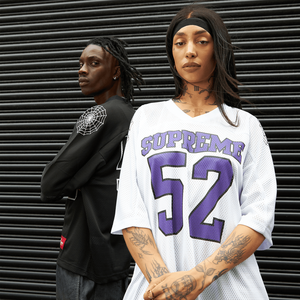 Supreme Spiderweb Football Jersey 'White' - CerbeShops