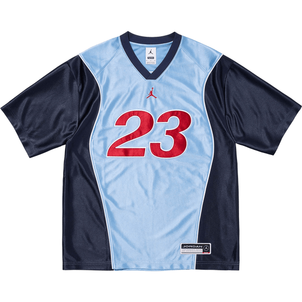 Supreme x Jordan Warm Up Jersey 'Light mid/Navy' - UrlfreezeShops