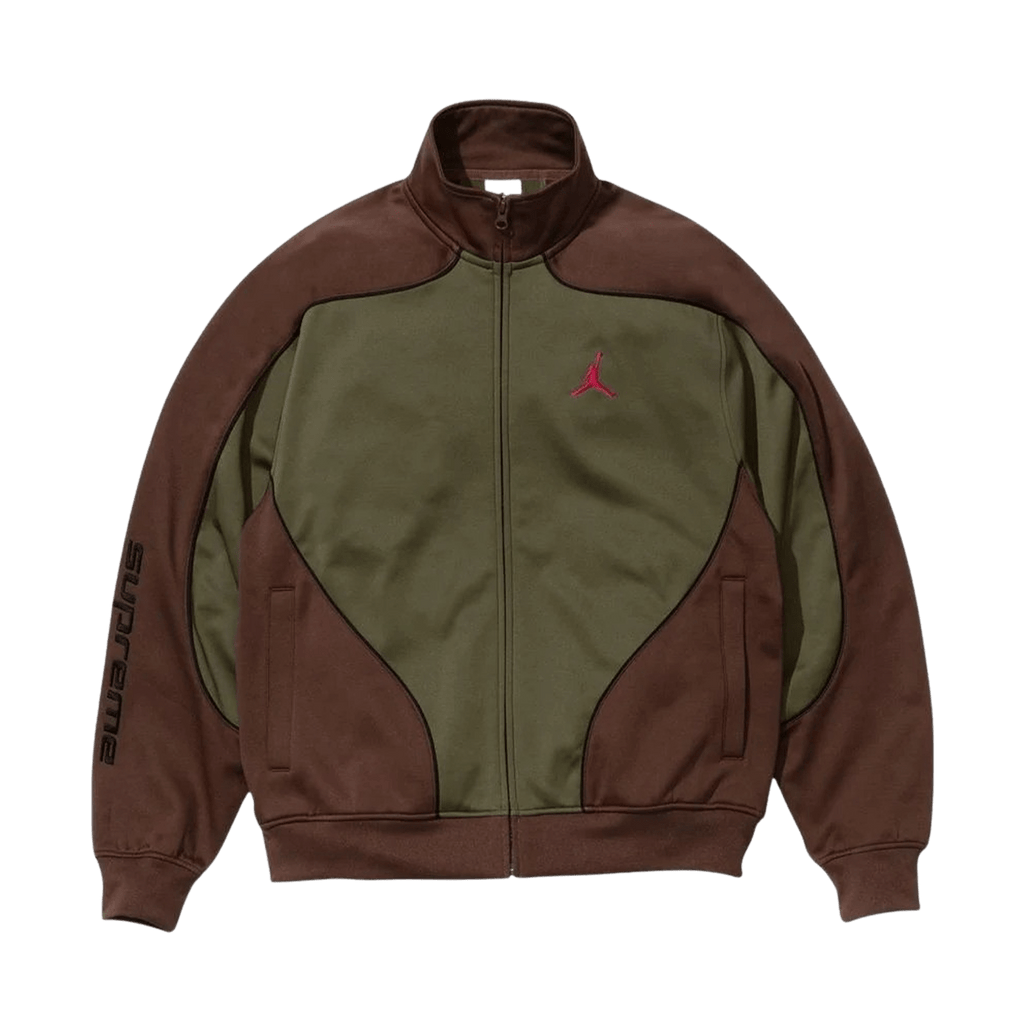 Supreme x Jordan Track Jacket 'Brown/Olive' - Kick Game