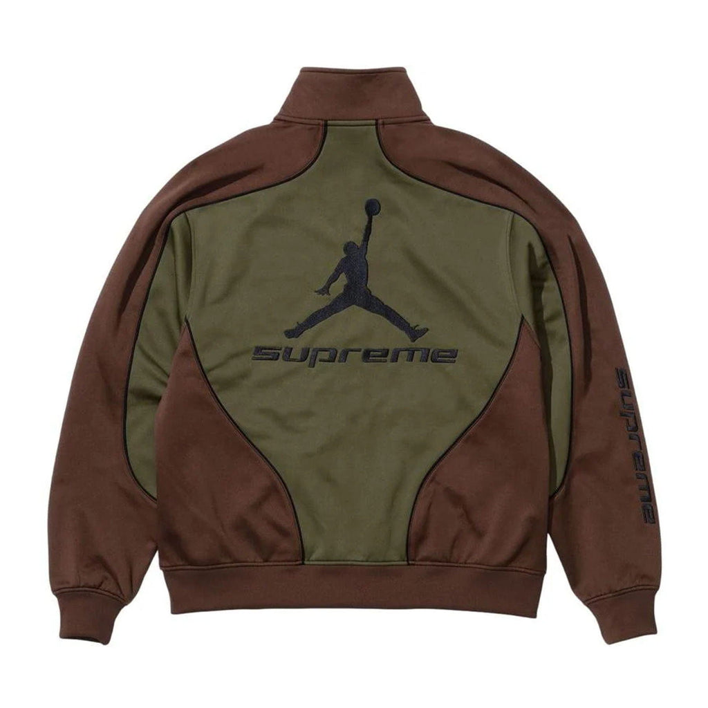 Supreme x Jordan Track Jacket 'Brown/Olive' - Kick Game