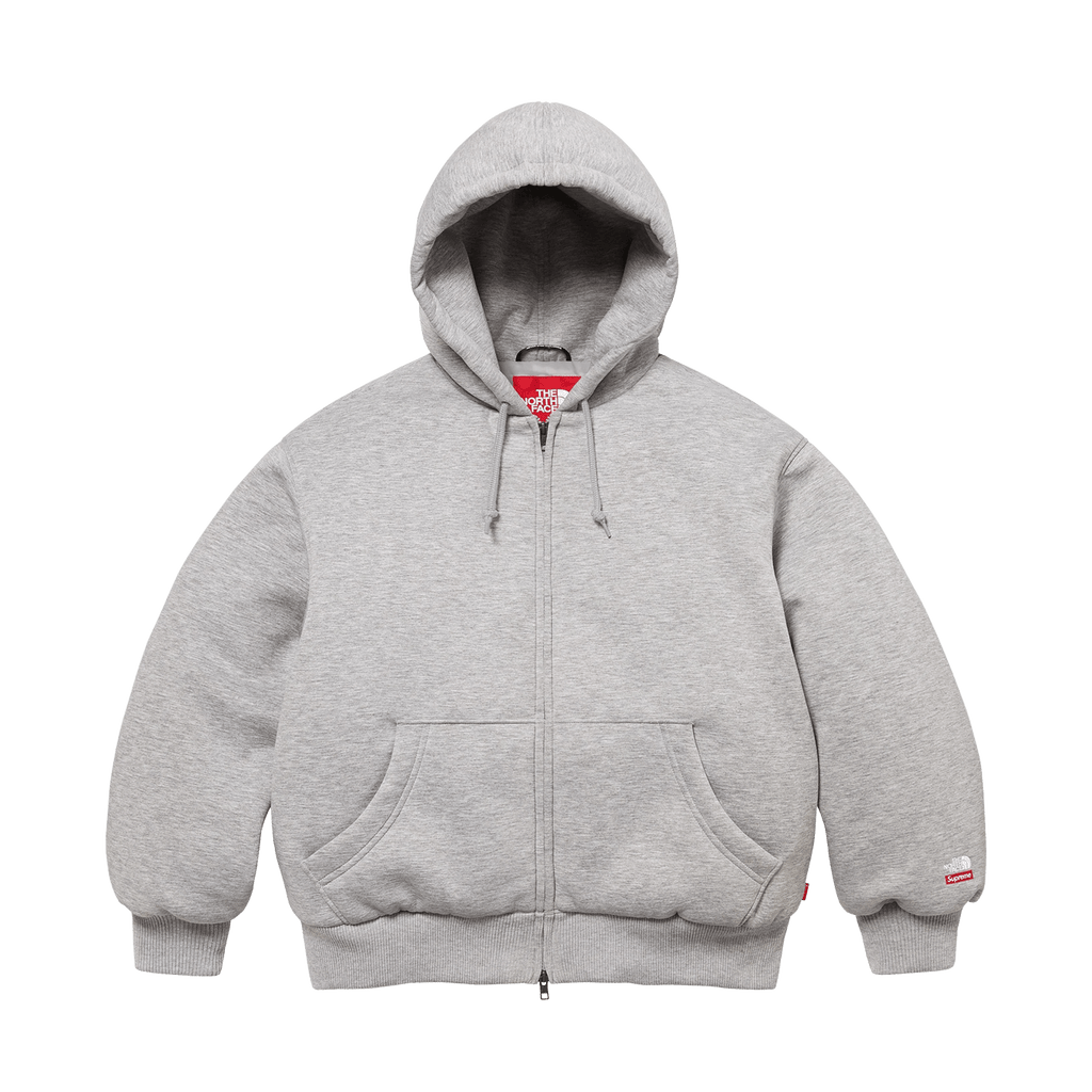 Supreme x The North Face Zip Up Hooded Sweatshirt 'Grey' - Kick Game