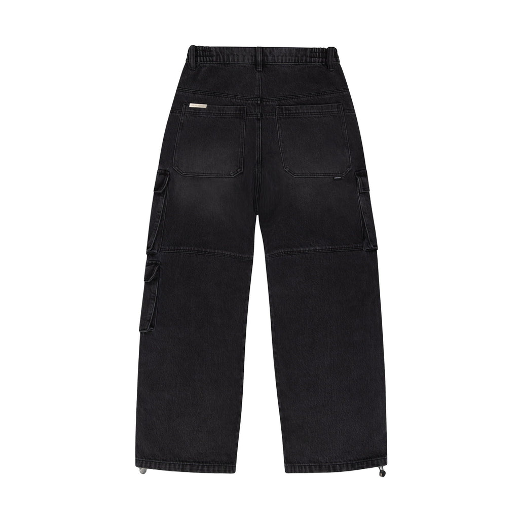 Unknown Black Striped Denim Cargos - Kick Game