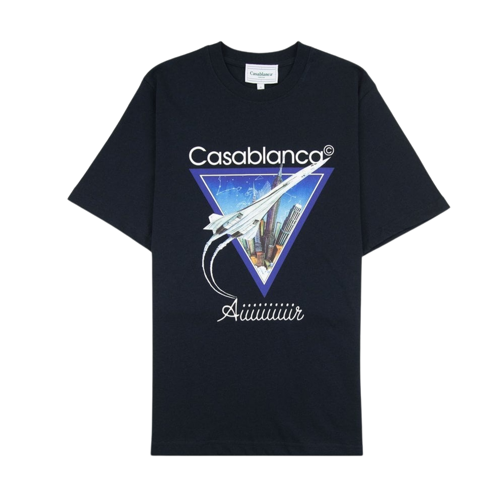 Casablanca 'Aiiiiiir' Printed T Shirt 'Navy' - Kick Game