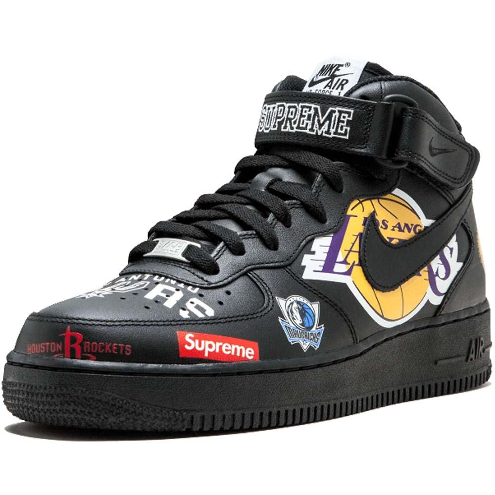 Supreme x NBA x Air Force 1 Mid 07 Black Kick Game