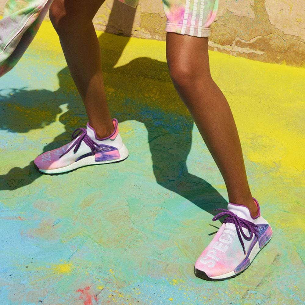 Pharrell x NMD Trail Holi Human Race Pink Glow Kick Game