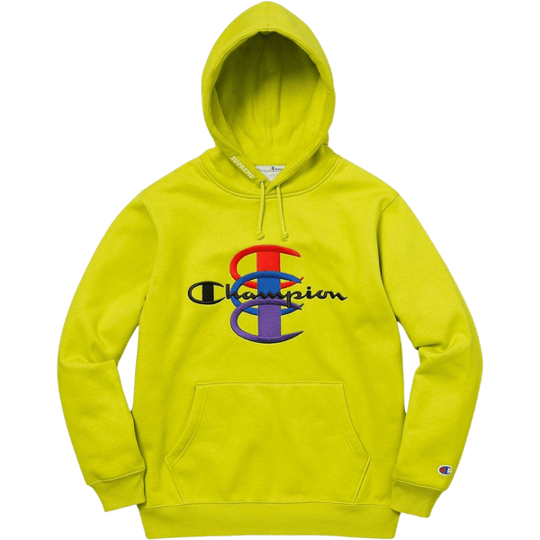 Supreme Champion Stacked C Hooded Sweatshirt Bright Green — Kick Game