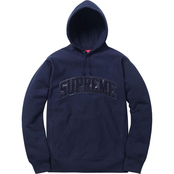 Supreme Patent-Chenille Arc Logo Hooded Sweatshirt Navy — Kick