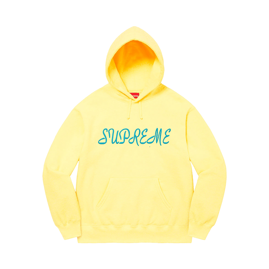 Supreme Script Hooded Sweatshirt 'Light Yellow' - Kick Game