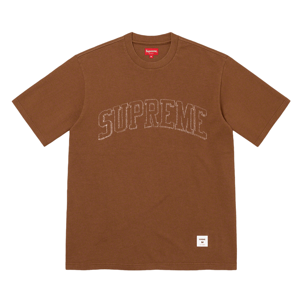 Supreme Sketch Embroidered S/S Top Brown - Kick Game