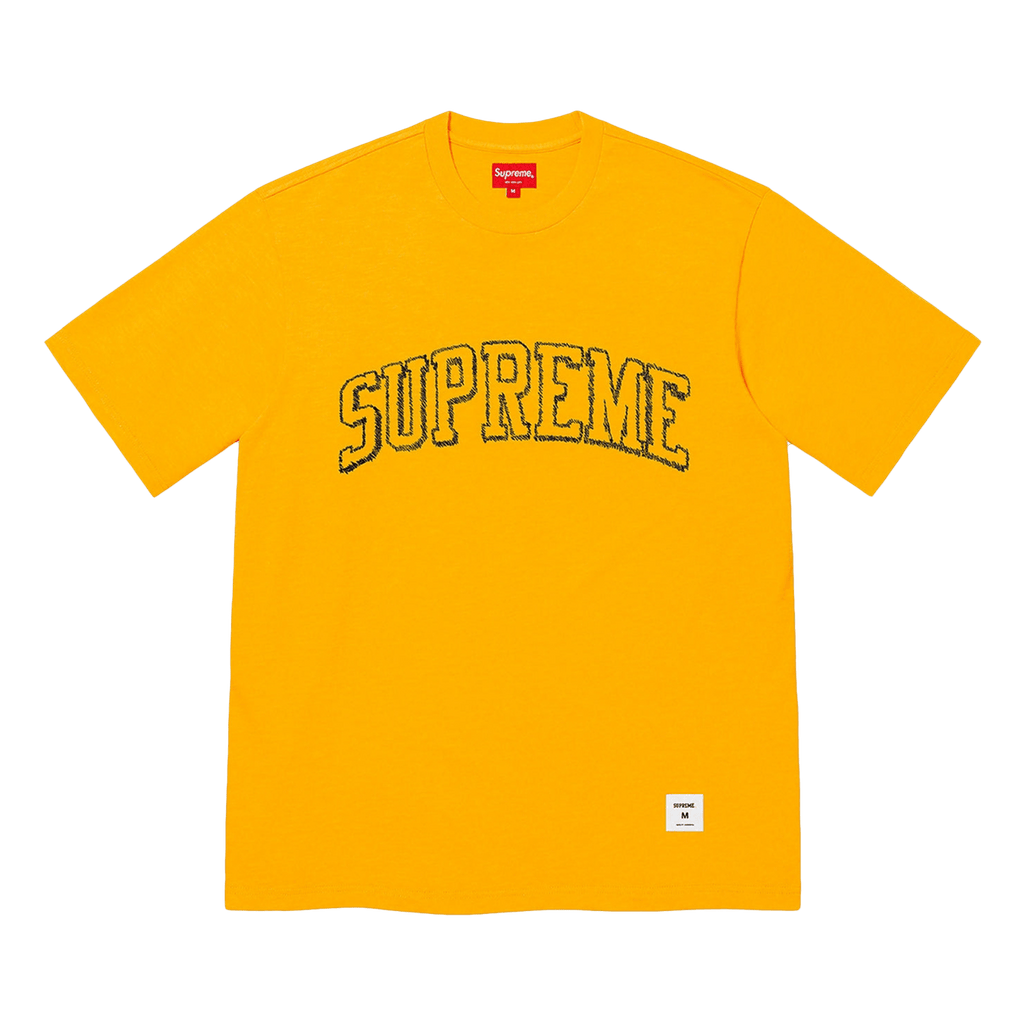 Supreme Sketch Embroidered S/S Top Yellow — Kick Game