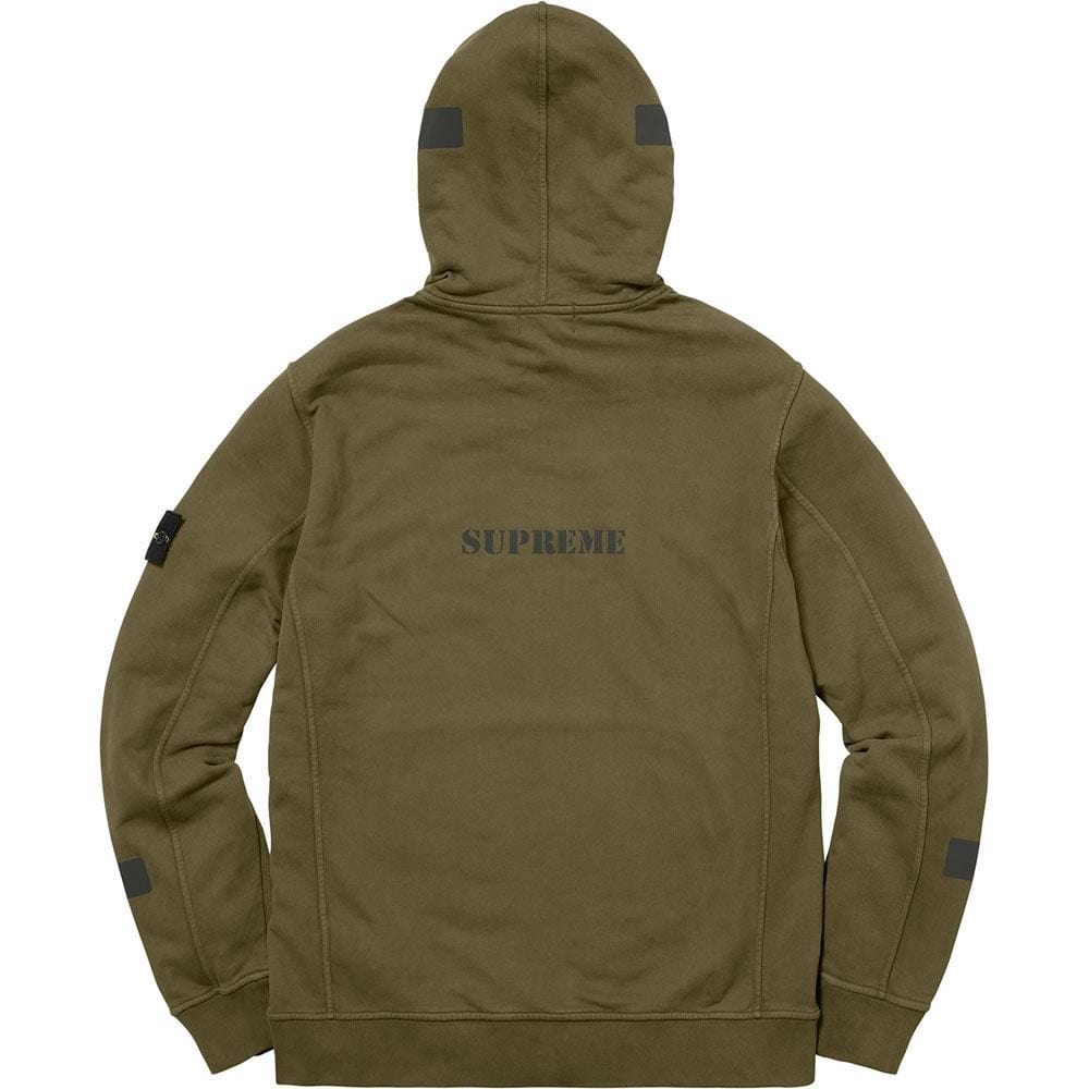 Supreme-Stone Island Hooded Sweatshirt - Olive — Kick Game