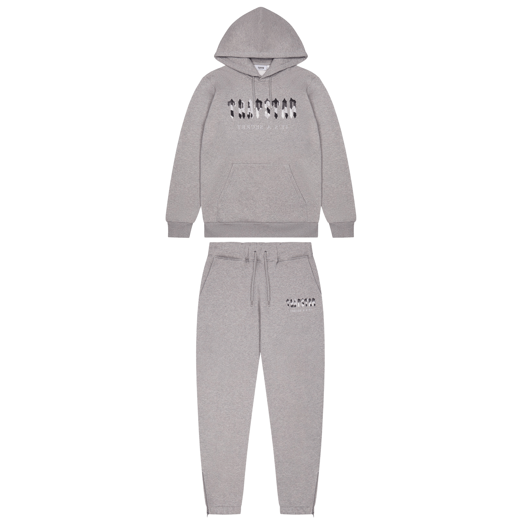 Trapstar Chenille Decoded Hooded Tracksuit-Grey Camo Edition — Kick Game