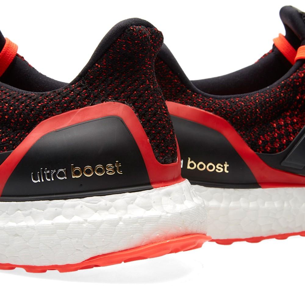 Adidas ultra boost 2.0 sale core black solar red