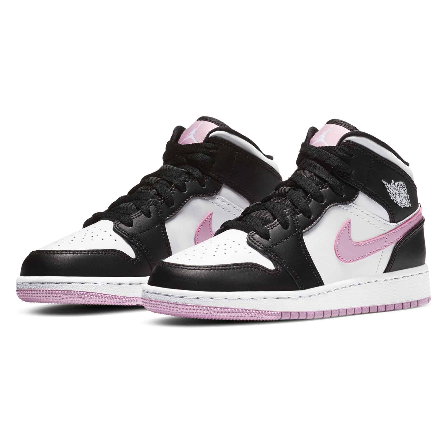 Pink black and shop white jordan 1