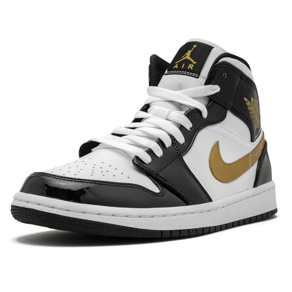 Air Jordan 1 Mid Patent 'Black Gold' — Kick Game