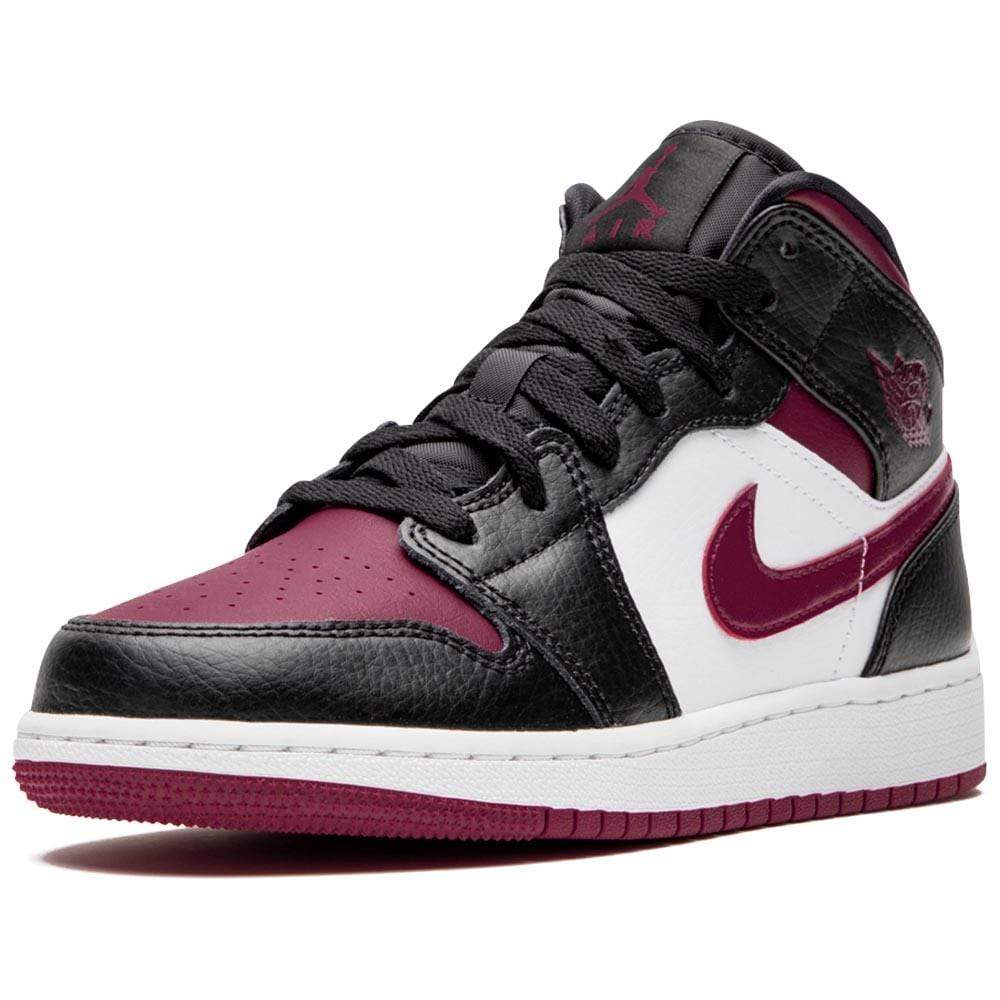 Air jordan 1 mid shop womens lifestyle shoe (black/white/noble red)