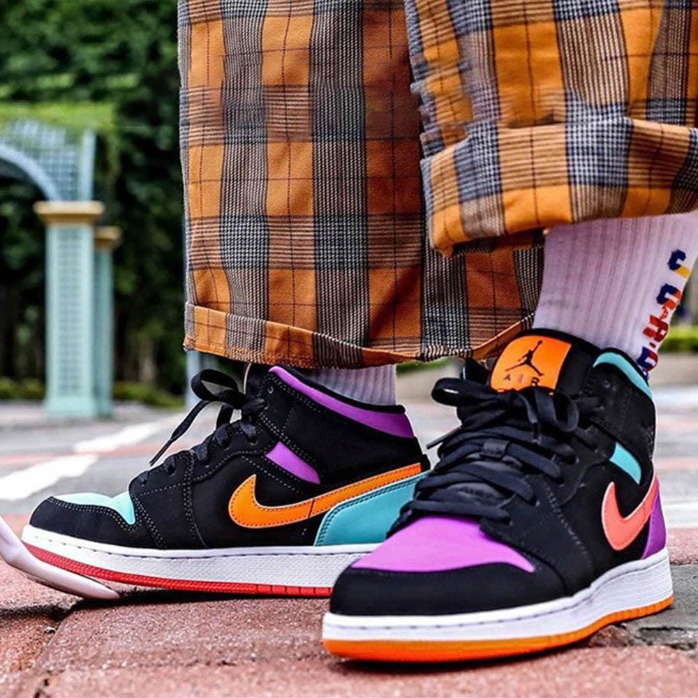 Air jordan 1 mid best sale multicolor gs