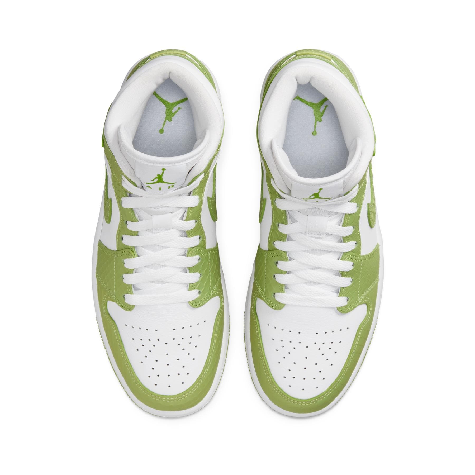 Air Jordan 1 Mid SE Wmns Green Python Kick Game