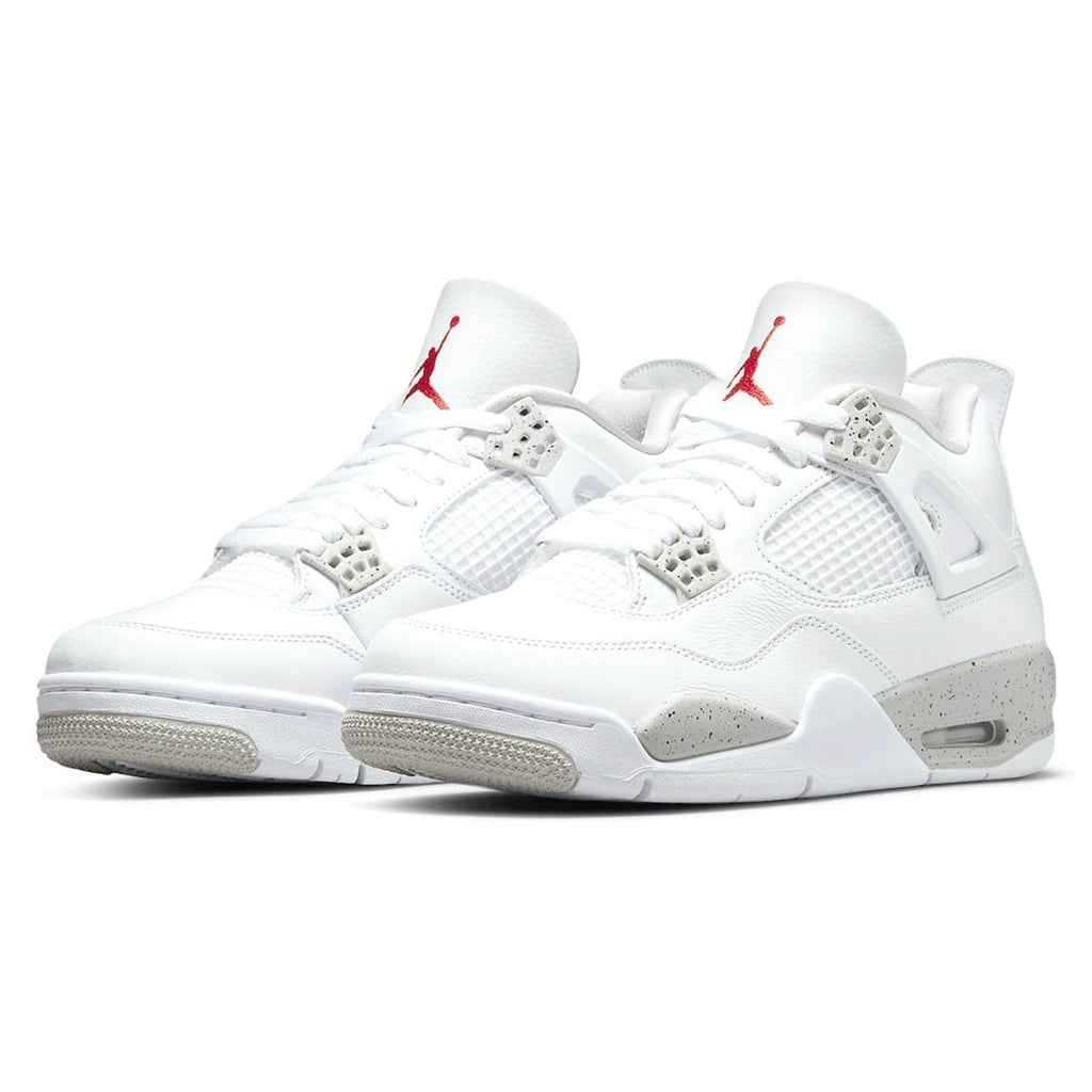 Air Jordan 4 Retro Sneakers for Men - White/Grey Neutral/Black, Size 42