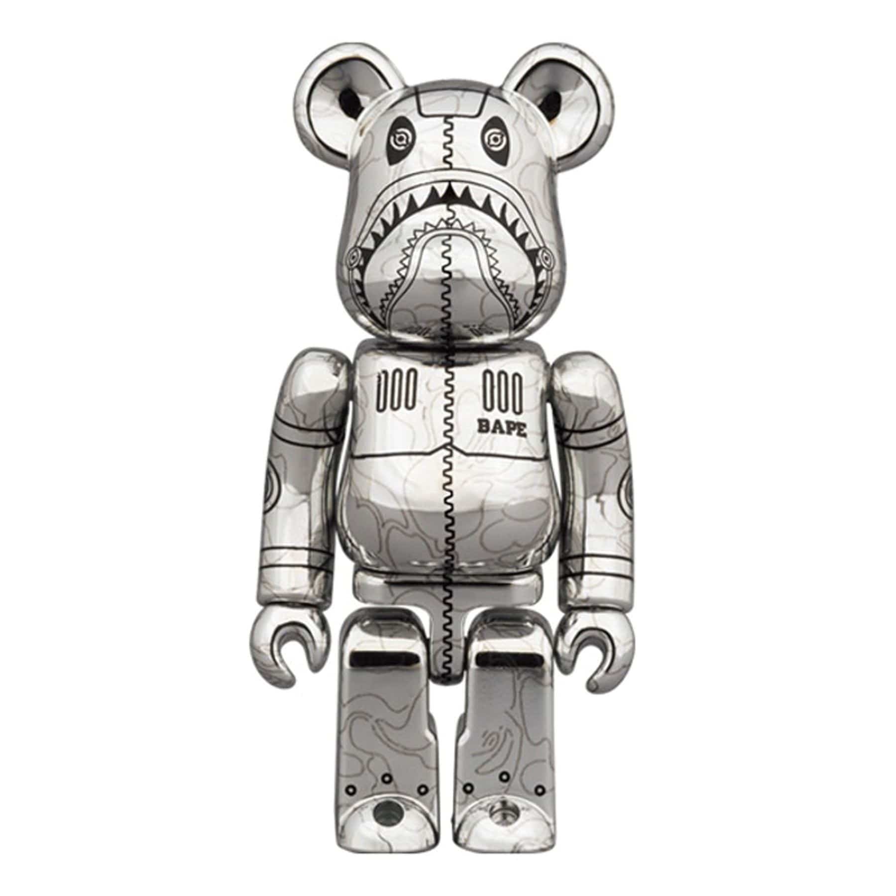 Bearbrick x BAPE x Hajime Sorayama Camo Shark 100% & 400% Set