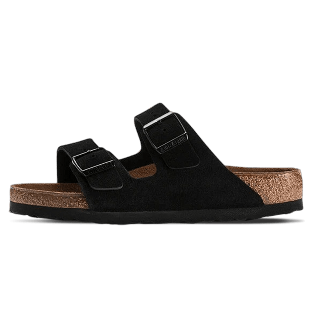 Birkenstock Arizona Suede Leather Soft Footbed 'Black' - Kick Game